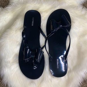 Fantastic Condition: Express Black Bow Sandals